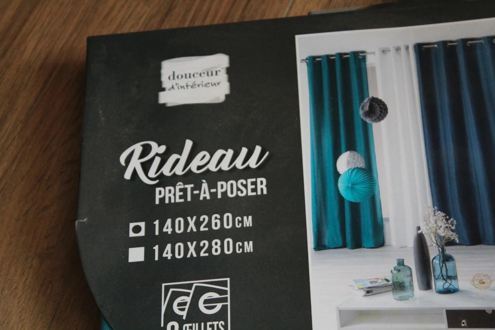 Eyelet curtain "Douceur d'interieur" Teal / Petroleum – photo 4